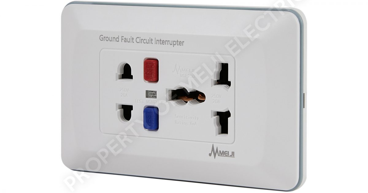 Meiji Ground Fault Circuit Interrupter Universal + International Outlet